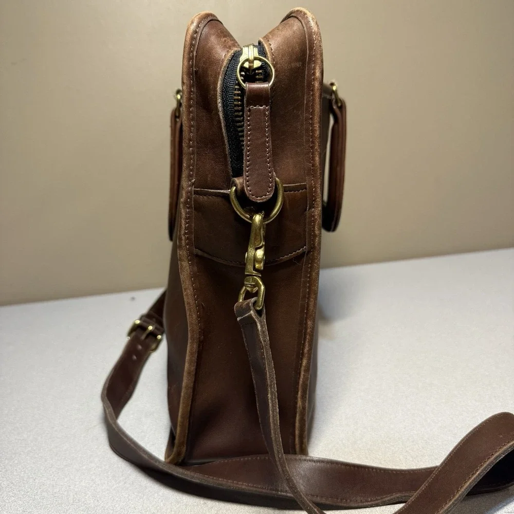 Vintage Coach Monroe‎ Glovetanned Leather Briefcase Crossbody Mahogany 312 - Picture 2 of 16